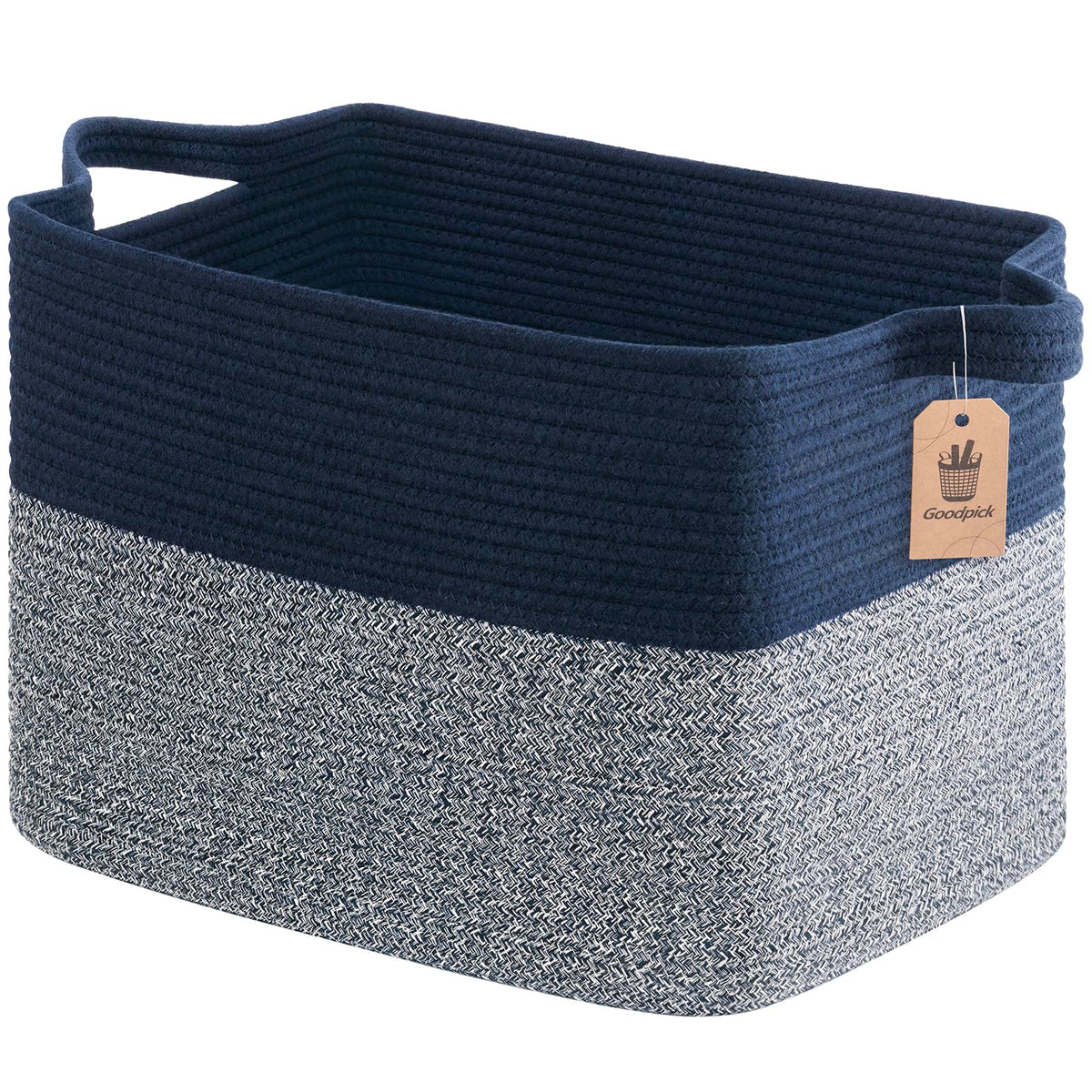 Goodpick woven basket with handles for easy toy storage in living room