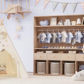 GoodtoU hangers neatly fit into small nursery drawers for quick access.