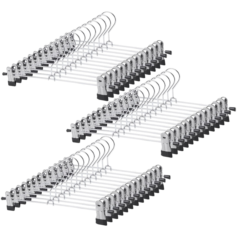 GoodtoU pants hangers with adjustable clips keep outfits secure and organized.