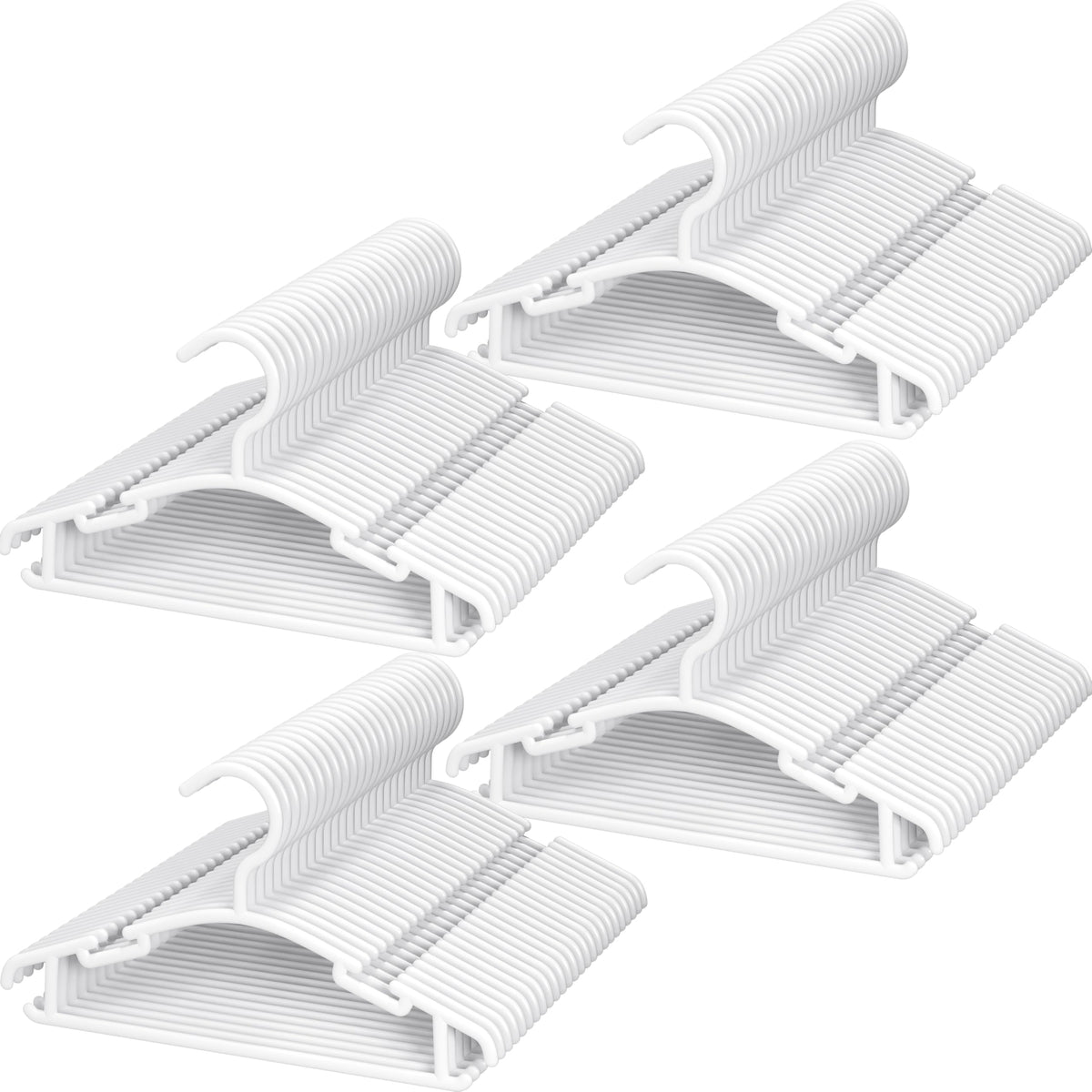 GoodtoU white plastic baby hangers with smooth finish for newborn outfits.