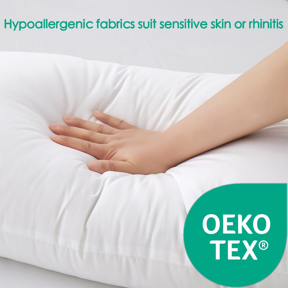 Gooeb thick bed pillow king size front-view emphasizing loft and softness