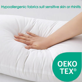 Gooeb thick bed pillow king size front-view emphasizing loft and softness