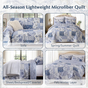 GOONE XL King Quilt Set employs recycled microfiber filling for lightweight warmth.