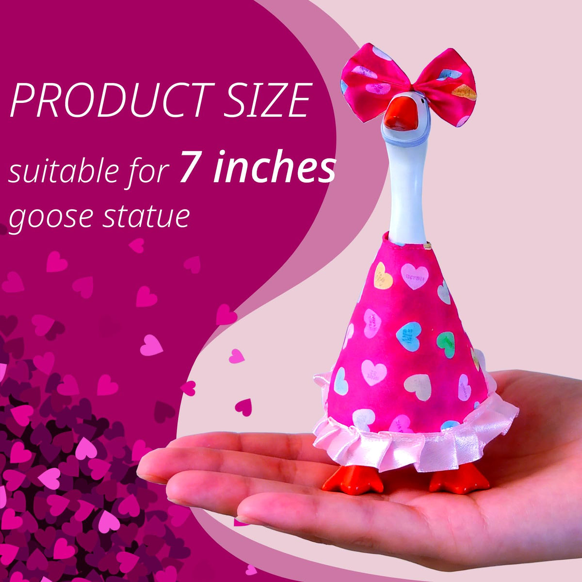 GOOSEEVE 7-inch desk goose Easter skirt for bright spring decor.