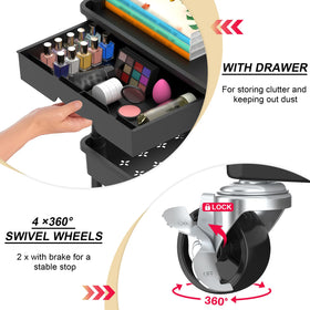 Goovilla rolling cart with 360-degree swivel wheels for smooth maneuvering
