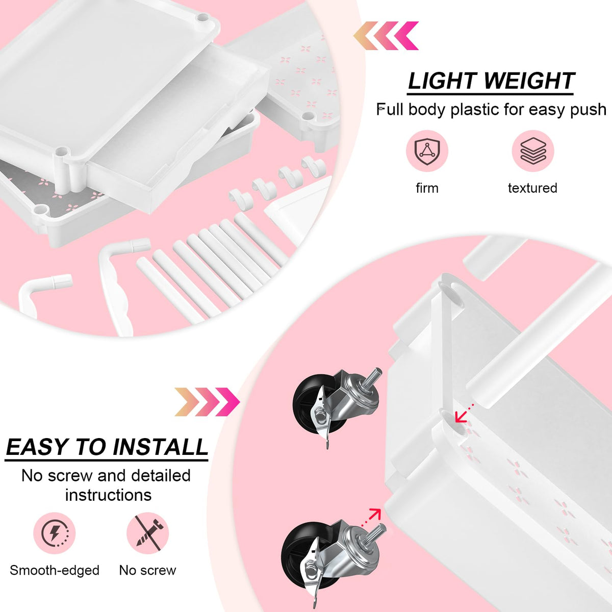 Goovilla cart loaded to demonstrate strong load capacity on each shelf