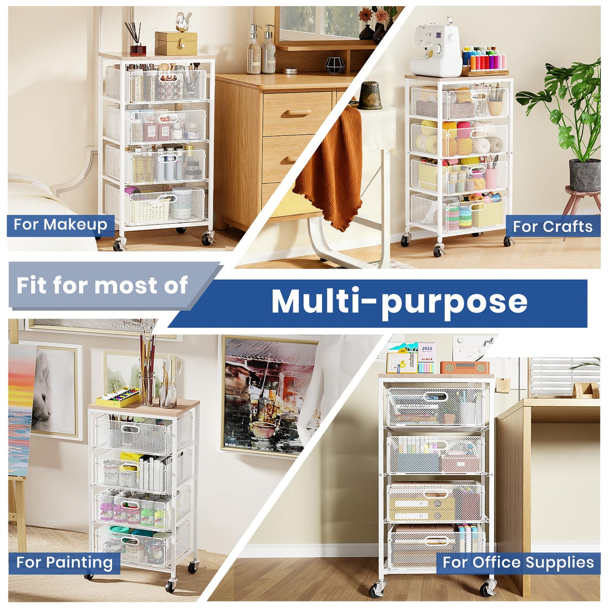 Goovilla kitchen cart with rust-resistant coating designed for busy spaces.
