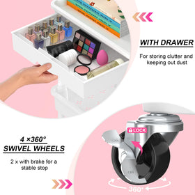 Goovilla cart showing 360° swivel wheels and lockable casters