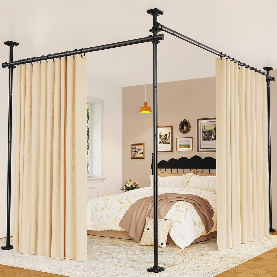 Goovilla room divider floor-to-ceiling setup creates a movable privacy area