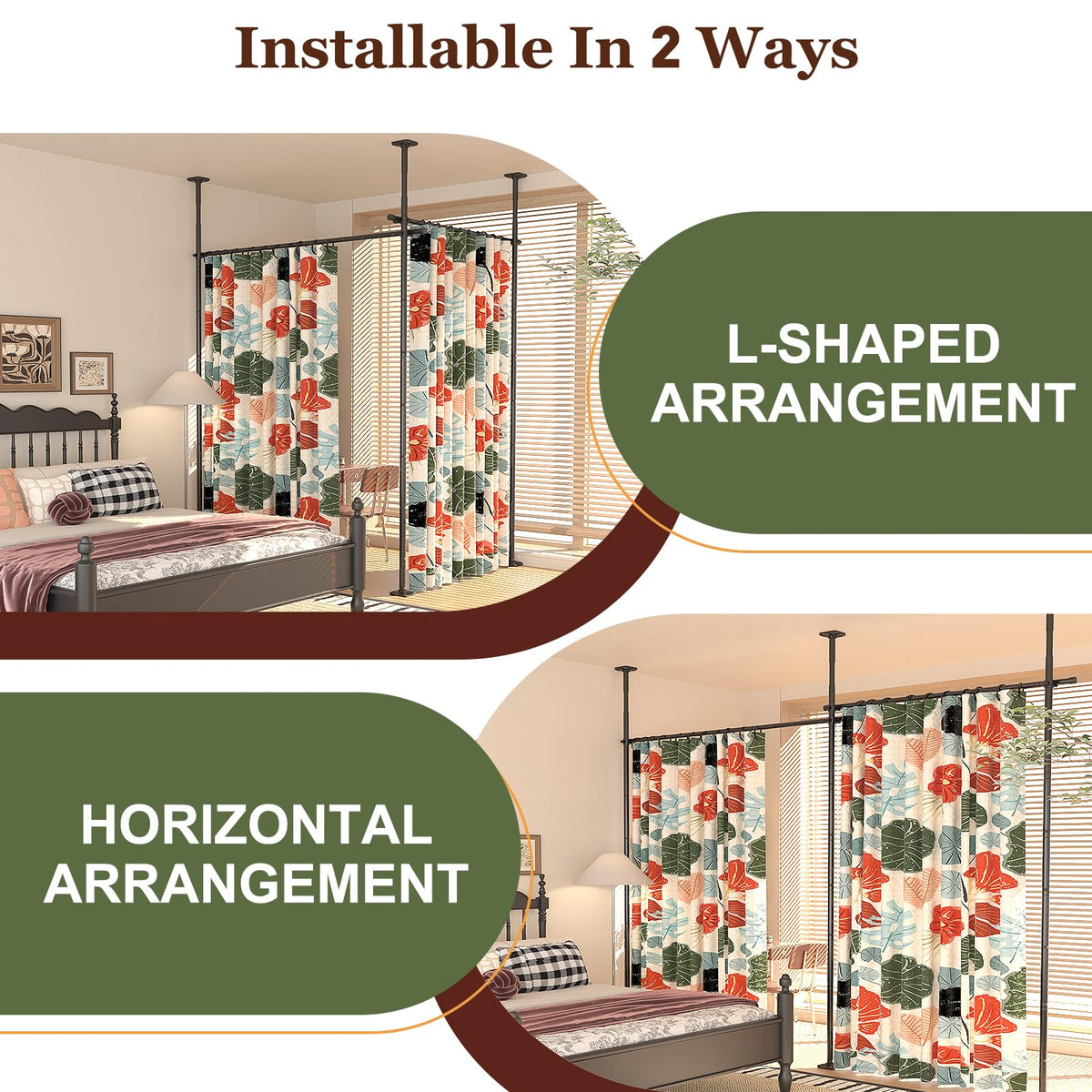 Goovilla room divider no-drill design protects walls while redefining layouts