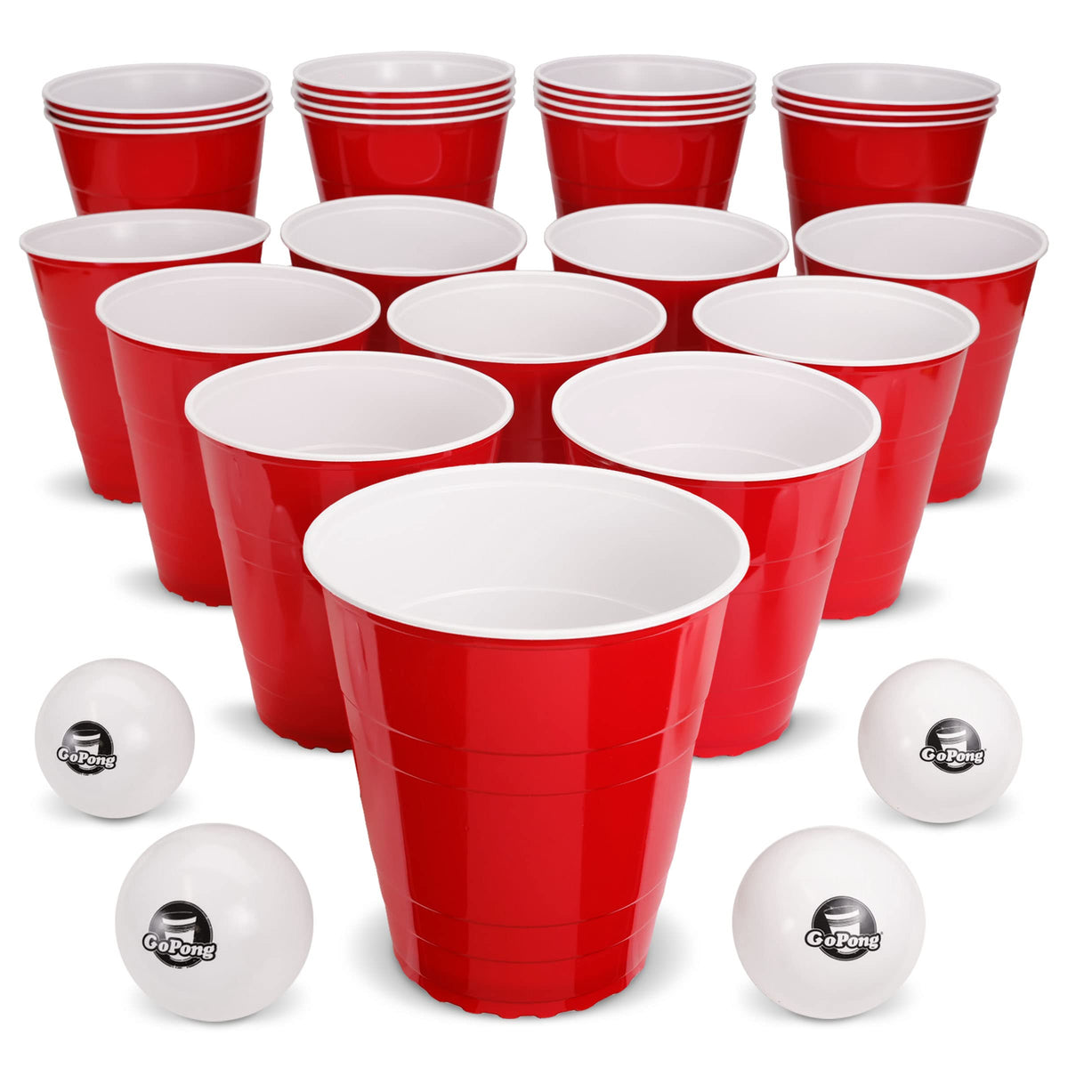 GoPong 110 oz party cups demonstrate giant-size fun for backyard games.