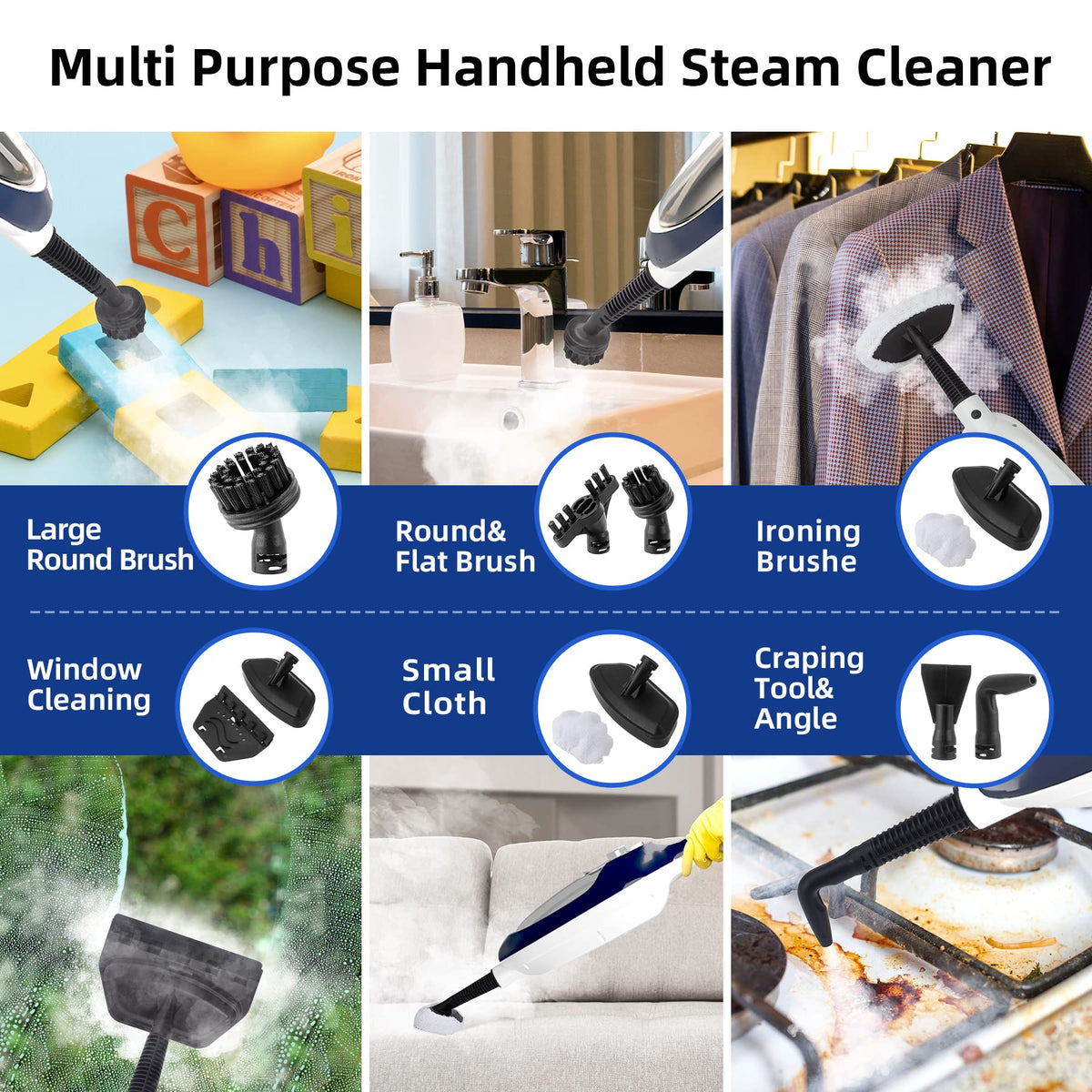 GorFanty steam mop with 3-level steam for adjustable cleaning on hard floors