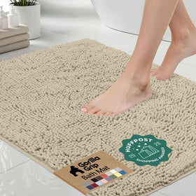 GORILLA GRIP bath rug 30x20 with plush chenille for warm feet after shower