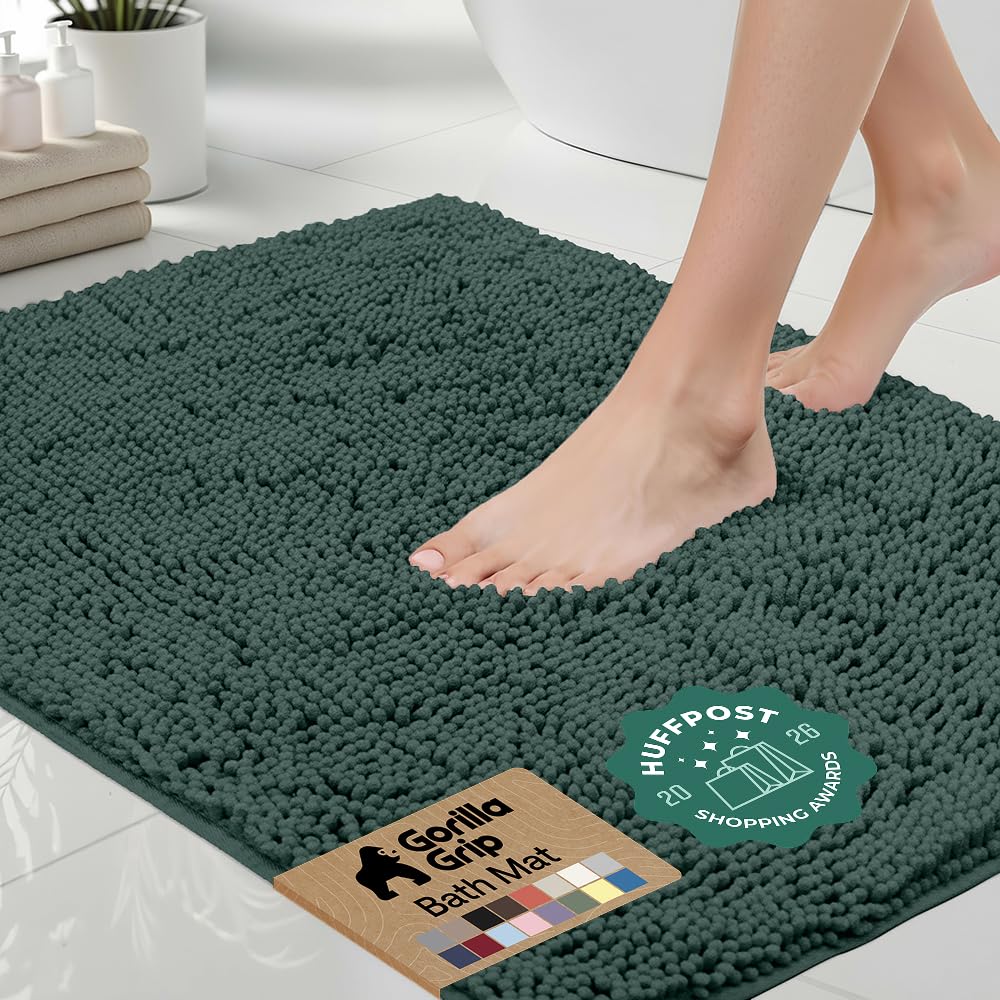 GORILLA GRIP bath rug 36x24 chenille pile — plush comfort for cold bathroom floors