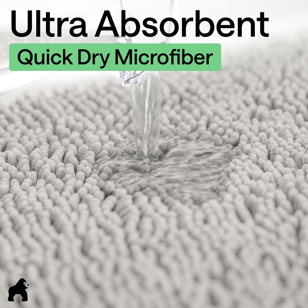 Gorilla Grip bath rug remains fade resistant and machine washable for easy care.