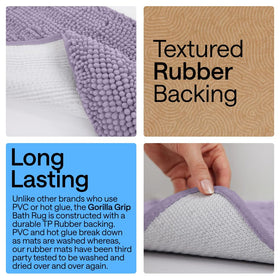 Gorilla Grip bath rug 36x24, absorbent dense pile helps keep floors drier after showers