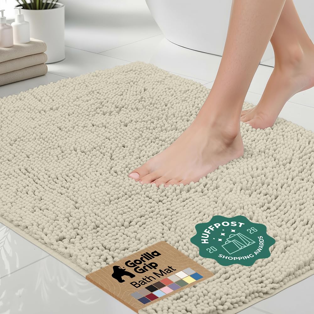 Gorilla Grip bath rug 36x24 plush chenille for warm feet
