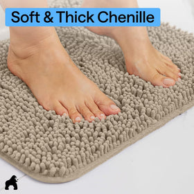 Gorilla Grip absorbent pile close-up shows dense chenille fibers for moisture control.