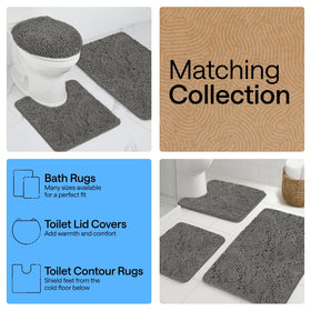 Gorilla Grip coordinating chenille accessories enhance bathroom decor.