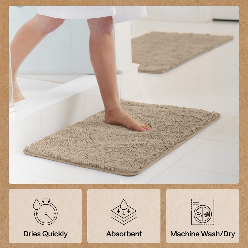 GORILLA GRIP fade-resistant chenille rug maintains softness.