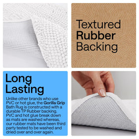 Gorilla Grip bathroom mat 30x20 ultra-absorbent fibers dry feet quickly.