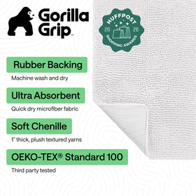 Gorilla Grip 30x20 chenille close-up showing ultra-soft pile.