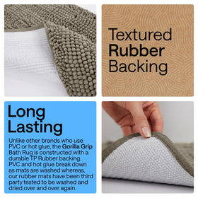 Close-up emphasizes absorbent pile that soaks up water quickly.