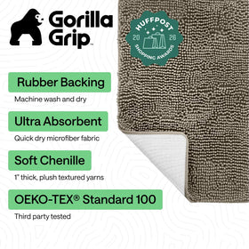 Gorilla Grip latte plush chenille invites bare feet to step confidently.