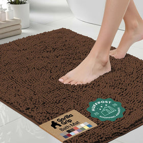 GORILLA GRIP bath rug mat in 30x20 shows plush chenille and quick-dry comfort.