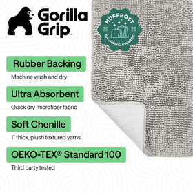 GORILLA GRIP bath rug mat absorbent pile helping keep floors dry