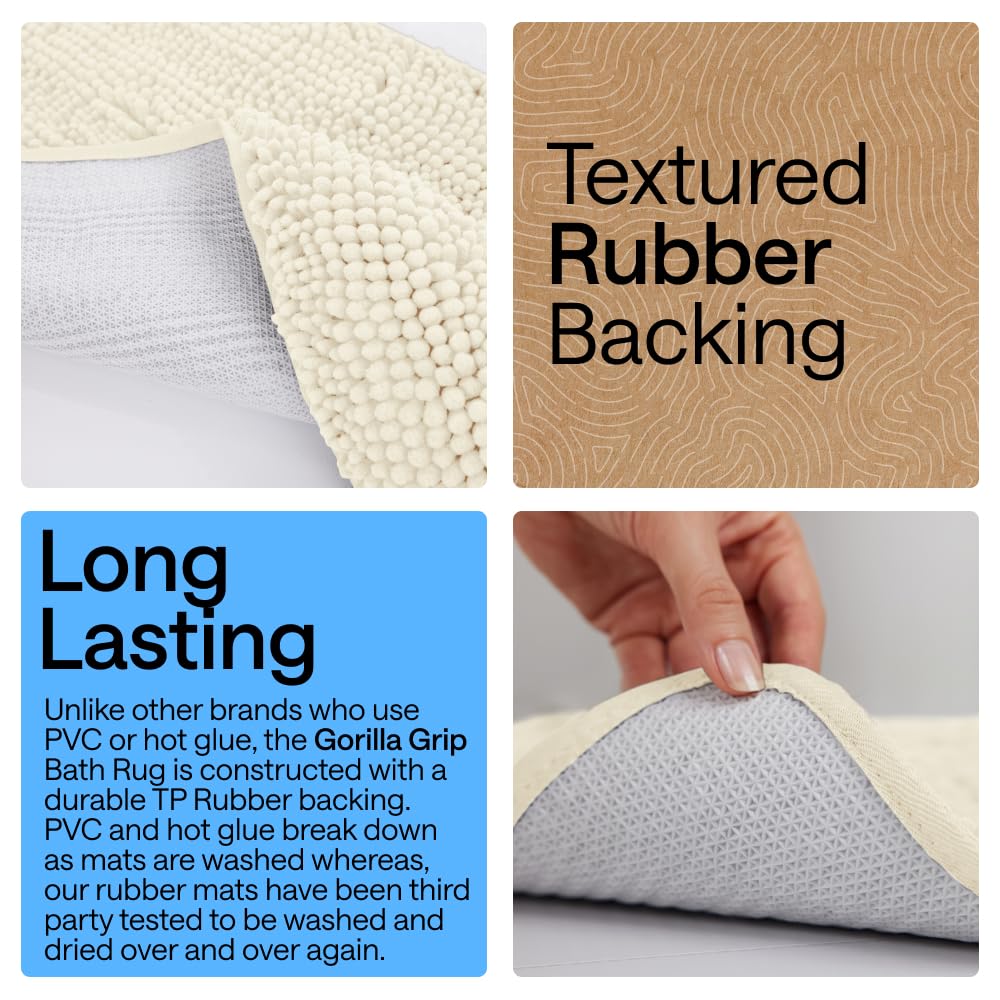 Gorilla Grip bath rug mat thick absorbent pile soaking up moisture quickly