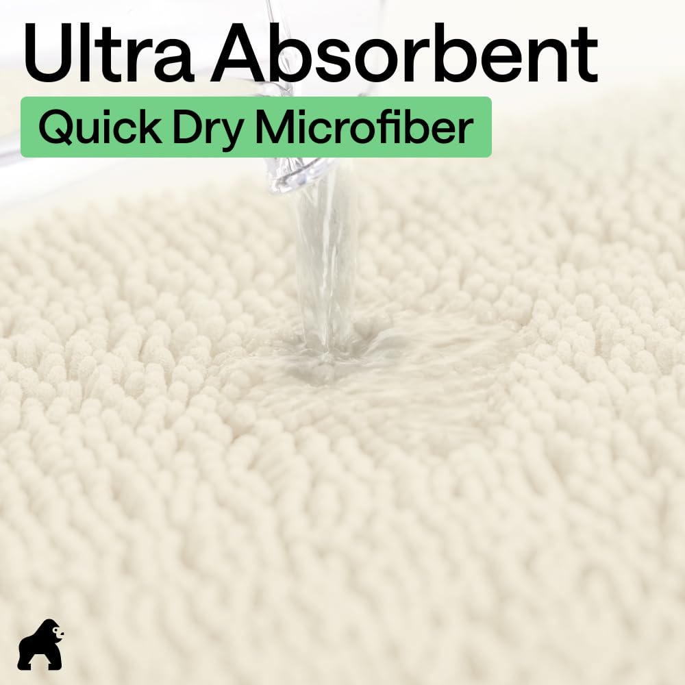 Gorilla Grip bath rug mat dries quickly after use for simple care