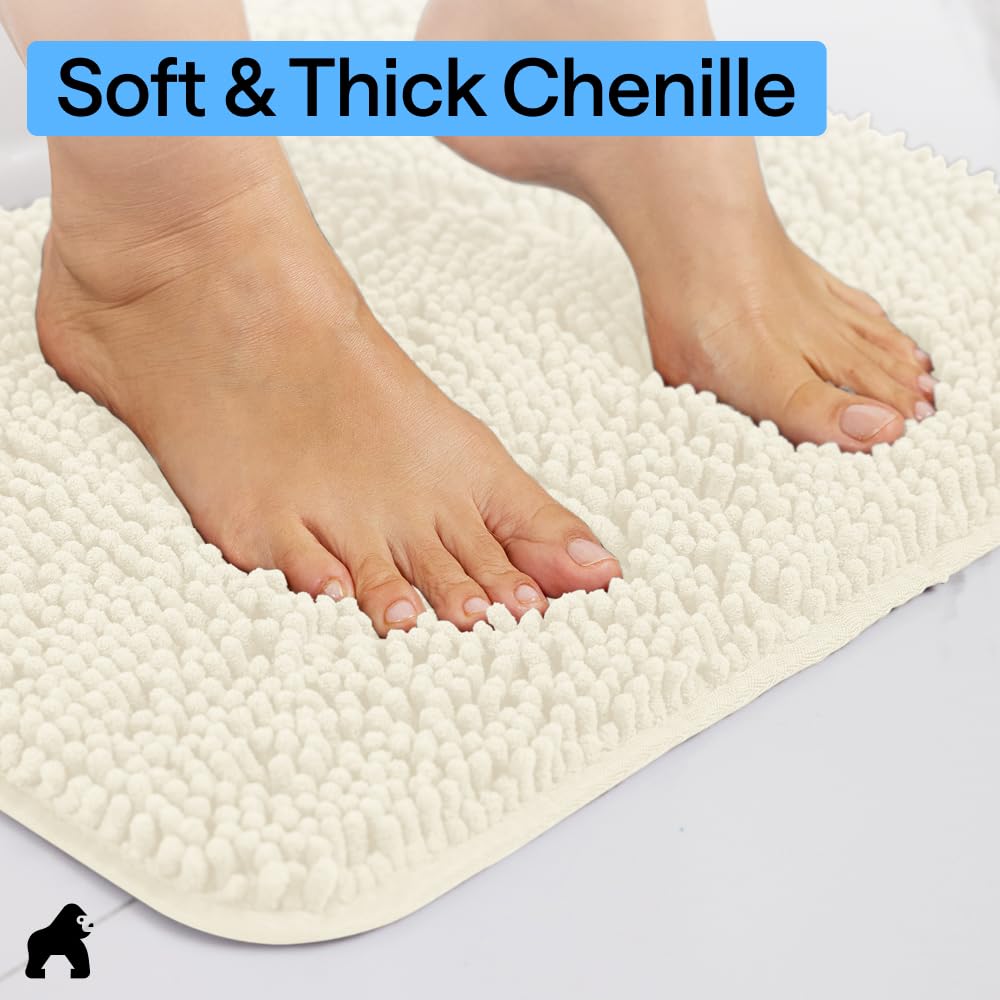 Gorilla Grip bath rug mat textured TP rubber backing for secure placement