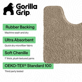 Gorilla Grip bath rug 24x17 provides soft, secure footing.