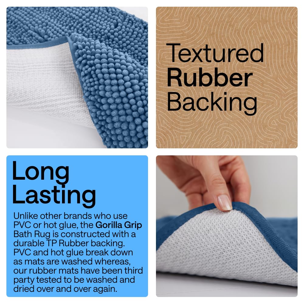 Gorilla Grip 24x17 inch rug fits standard spaces with plush, absorbent performance.
