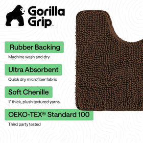 GORILLA GRIP bath rug set ultra-absorbent microfiber showing moisture absorption.