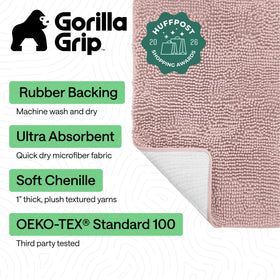 GORILLA GRIP soft-chenille rug delivers cozy, pillowy softness underfoot.