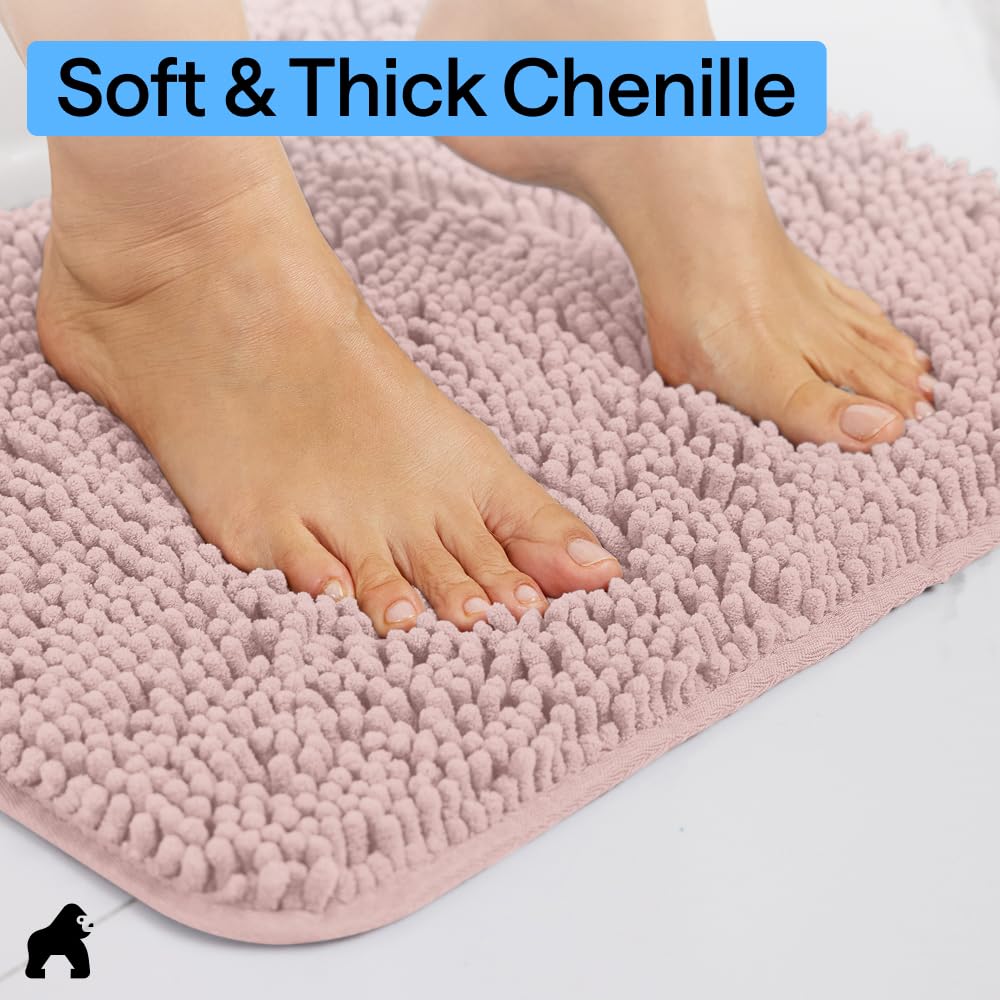 GORILLA GRIP TP rubber backing keeps the rug in place on slick floors.