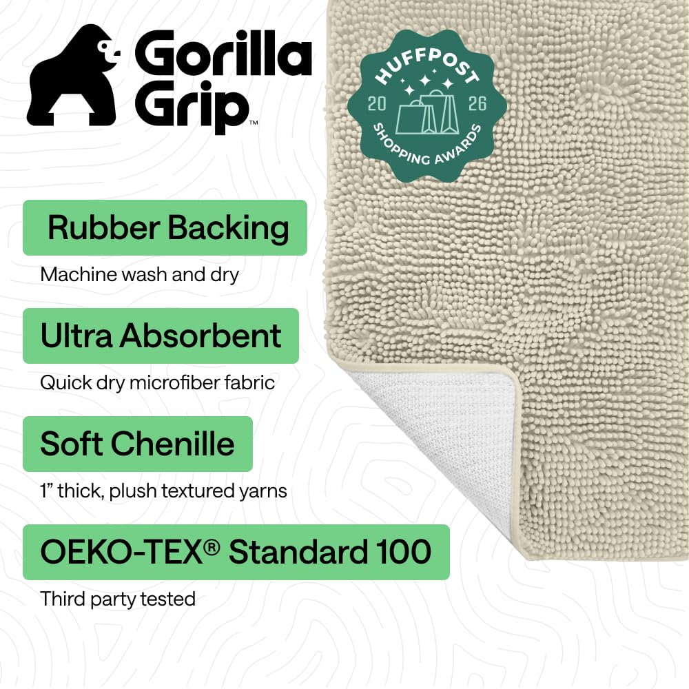 GORILLA GRIP ultra-absorbent pile demonstrates quick moisture pickup.
