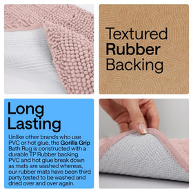 GORILLA GRIP ultra-absorbent rug soaks up moisture for a drier bathroom exit.