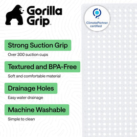 GORILLA GRIP mat with drain holes for fast water drainage.