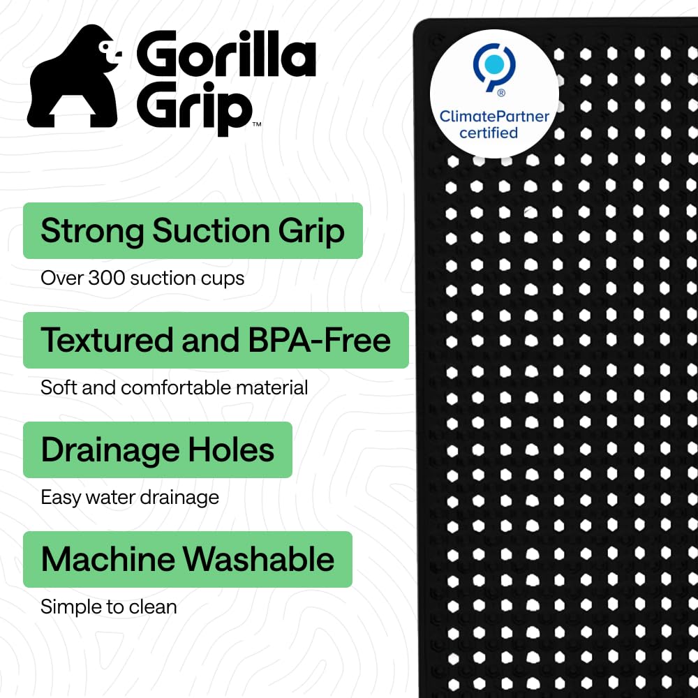 GORILLA GRIP mat with drainage holes promoting quick water flow