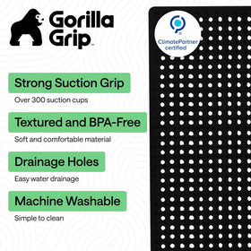 GORILLA GRIP mat with drainage holes promoting quick water flow
