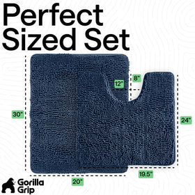 GORILLA GRIP 30x20 rug shown beside a modern bathroom.