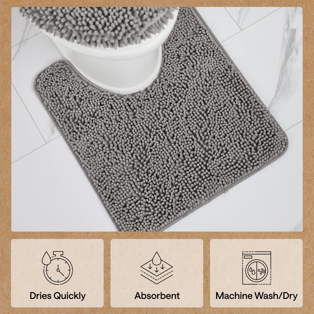 GORILLA GRIP machine-washable bath rug keeps colors vibrant after repeated washes