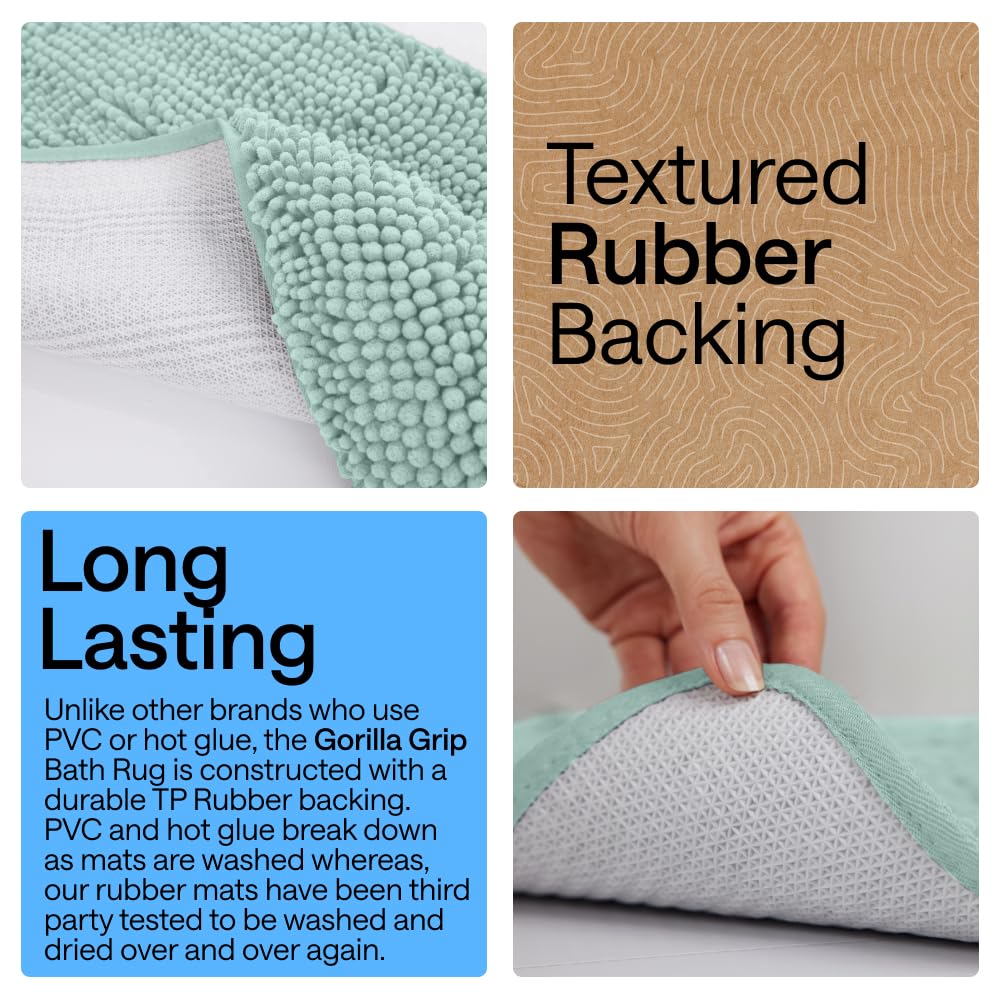 GORILLA GRIP seablue absorbent microfiber mat dries floors quickly