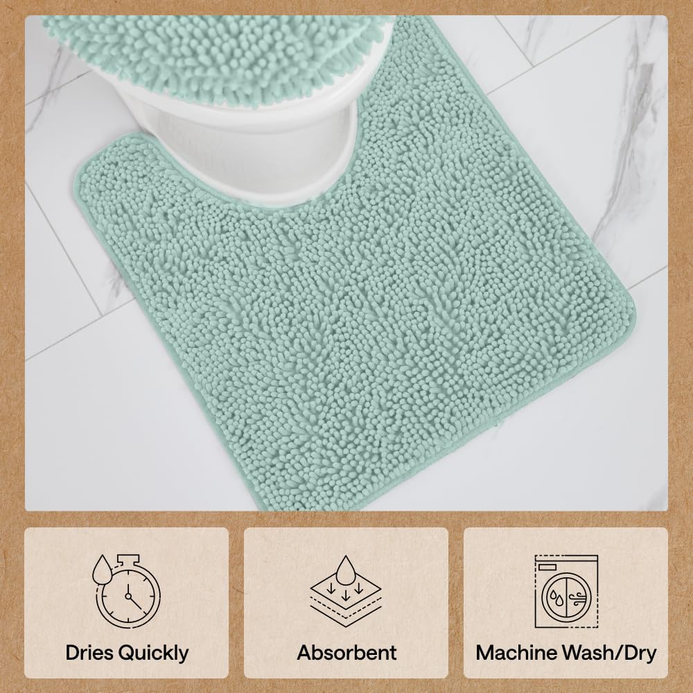 GORILLA GRIP seablue quick-drying microfiber rug for busy mornings