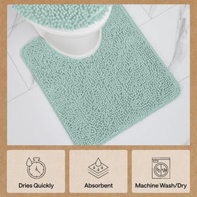 GORILLA GRIP seablue quick-drying microfiber rug for busy mornings