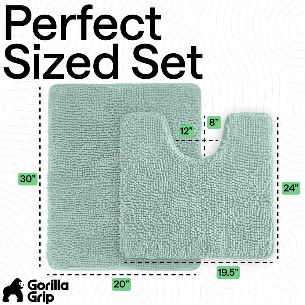 GORILLA GRIP seablue machine-washable rug for easy care