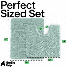 GORILLA GRIP seablue machine-washable rug for easy care